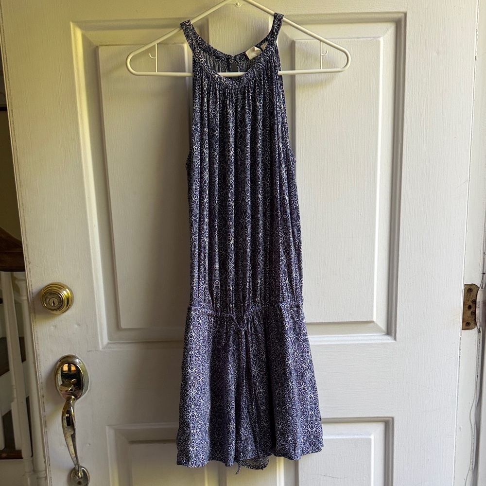 GAP Navy and White Printed Halter Tank